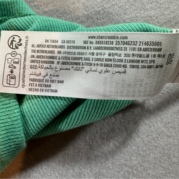 Hollister Long Beach Green Ribbed Cropped Tank‎ Top Juniors Medium Floral - Picture 6 of 9